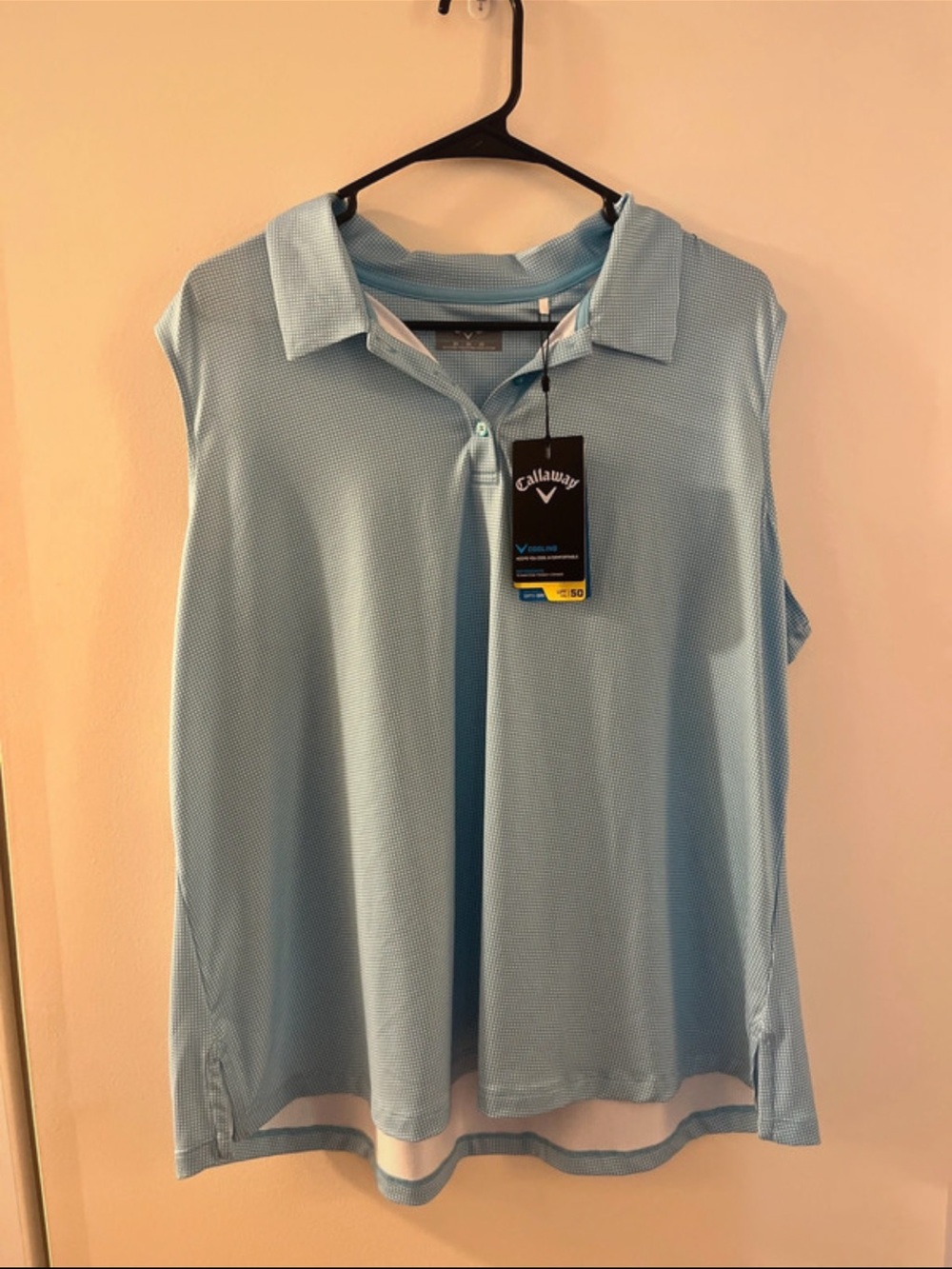 Callaway Women’s Light Blue Sleeveless Polo Top New with Tags